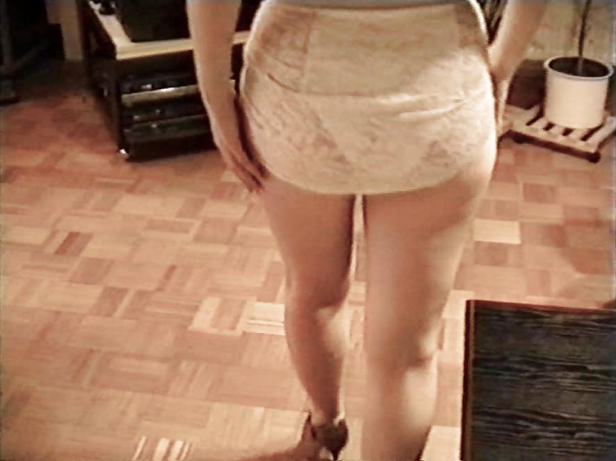 12P SAG - White Zip Bustier & Short Lace Skirt Long Legs 19