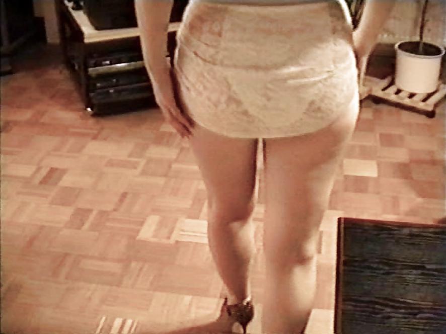 12P SAG - White Zip Bustier & Short Lace Skirt Long Legs 19