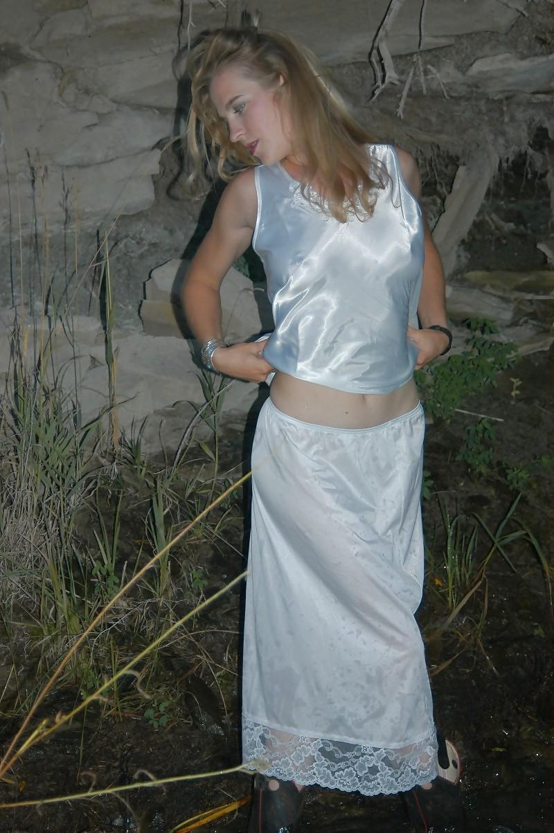 25P Wet Satin Slip & Camisole