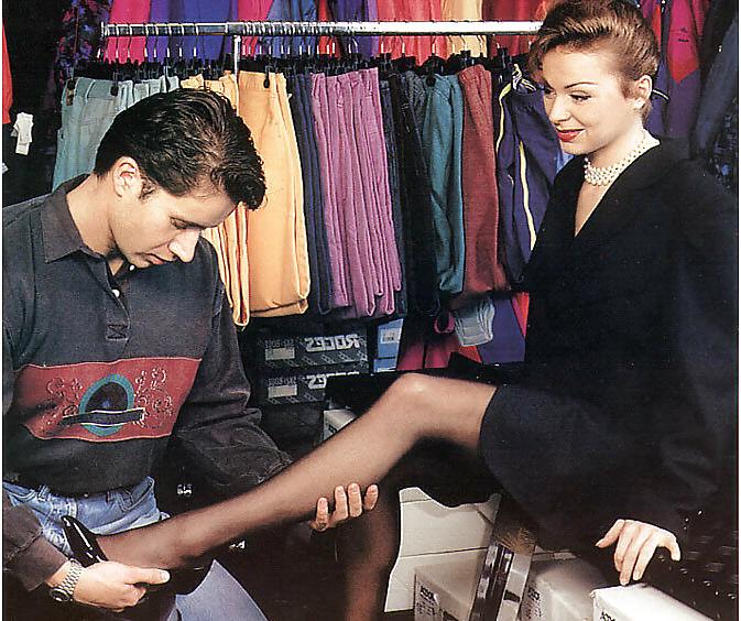 10P Classy brunette seducing shoeshop attendant