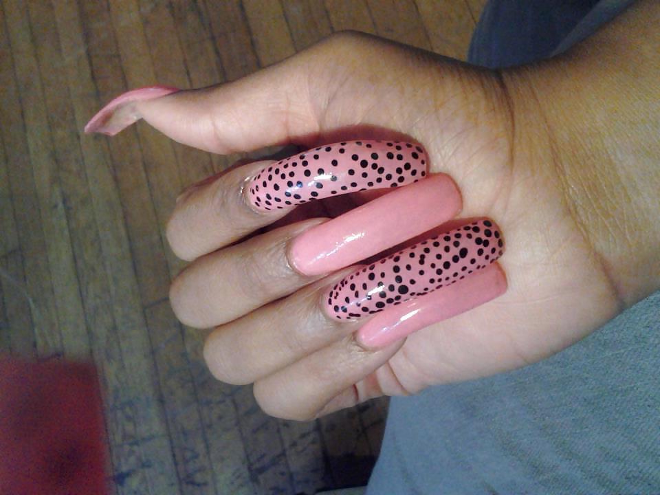 25P Black chicks with long nails and long toenails 2
