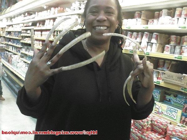 25P Black chicks with long nails and long toenails 2