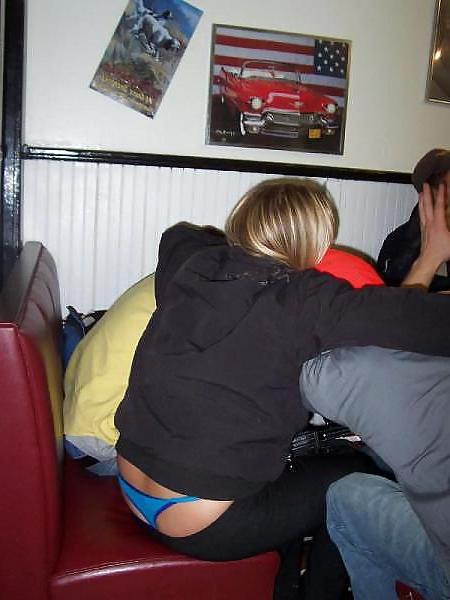 15P Thongs in public