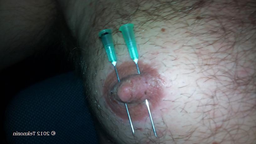 13P Nipple torture with needle