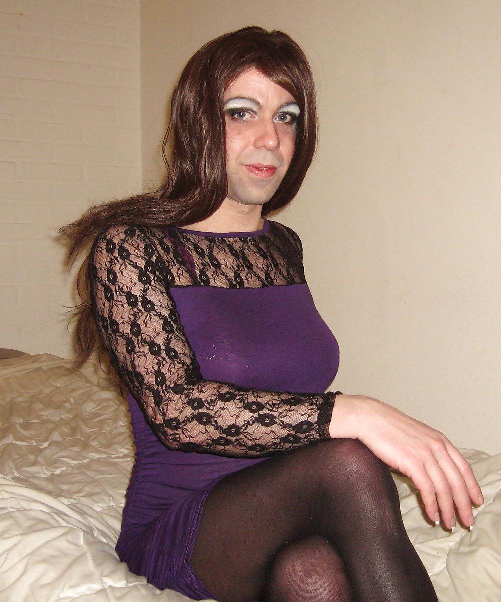 8P Purple with black lace dress (also new)