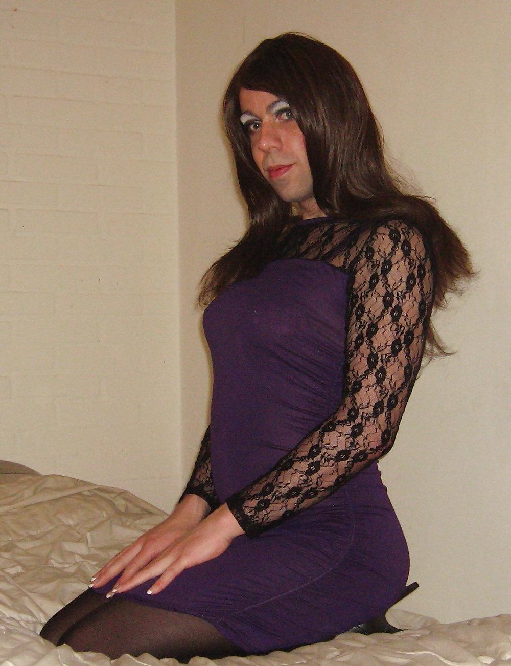 8P Purple with black lace dress (also new)