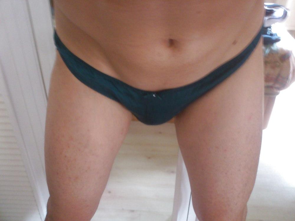 4P New satin green panty
