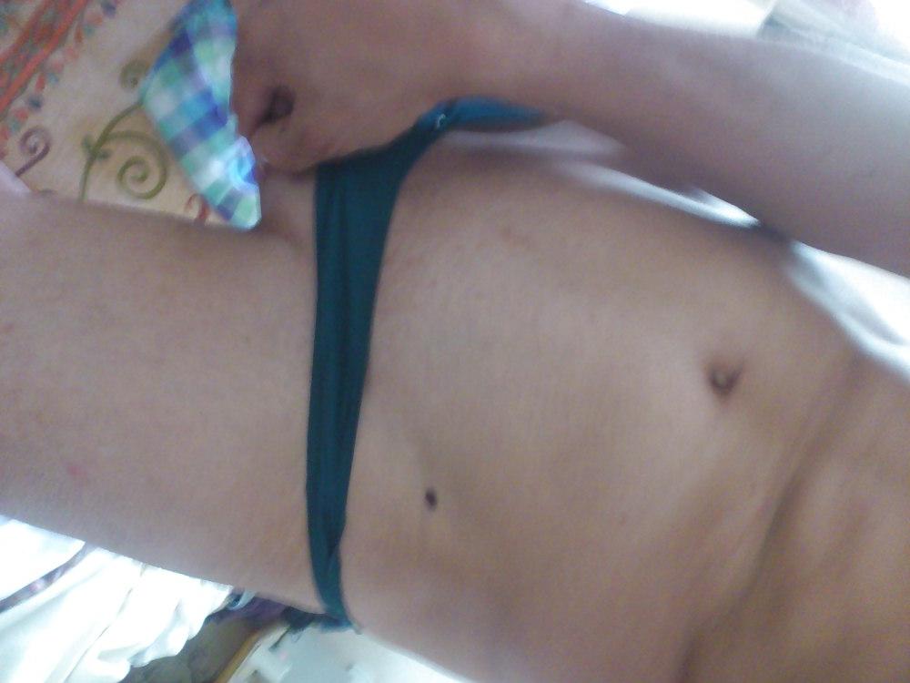 4P New satin green panty