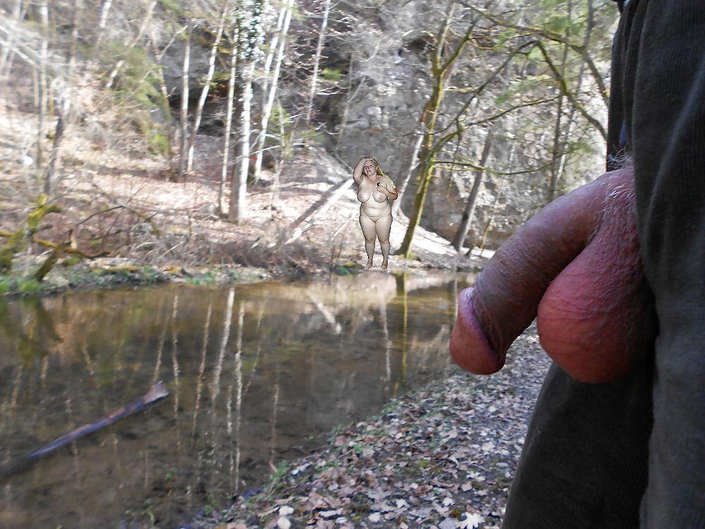23P My cock in beautiful nature
