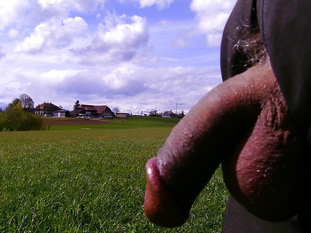 23P My cock in beautiful nature