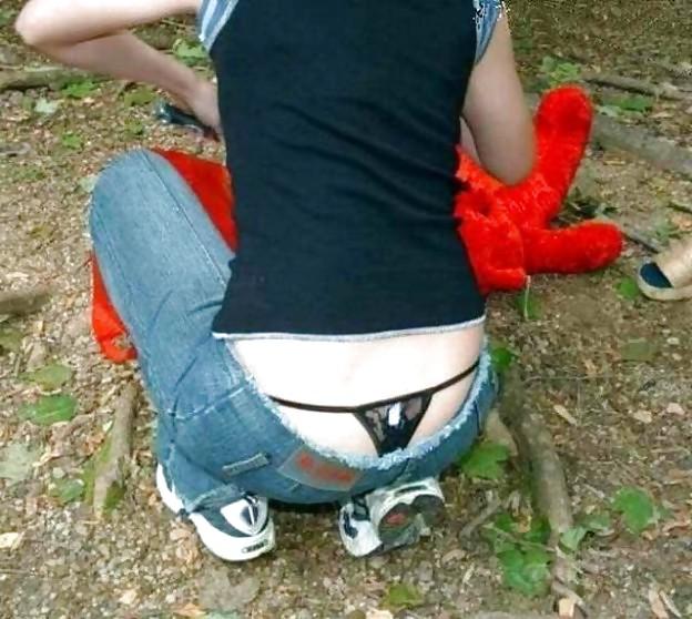 15P Amateur thong peeks, slips and ass. 