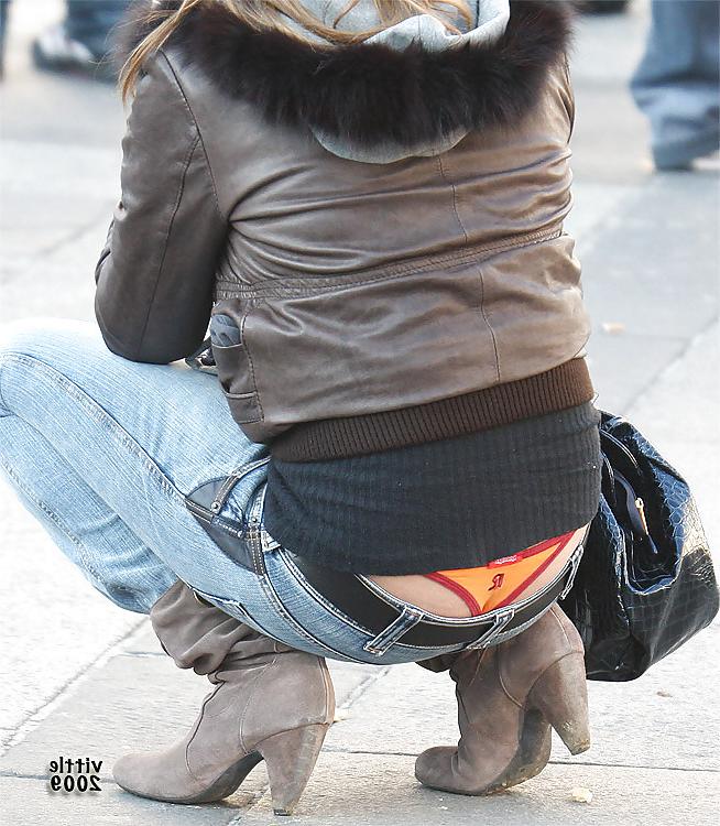 15P Amateur thong peeks, slips and ass. 