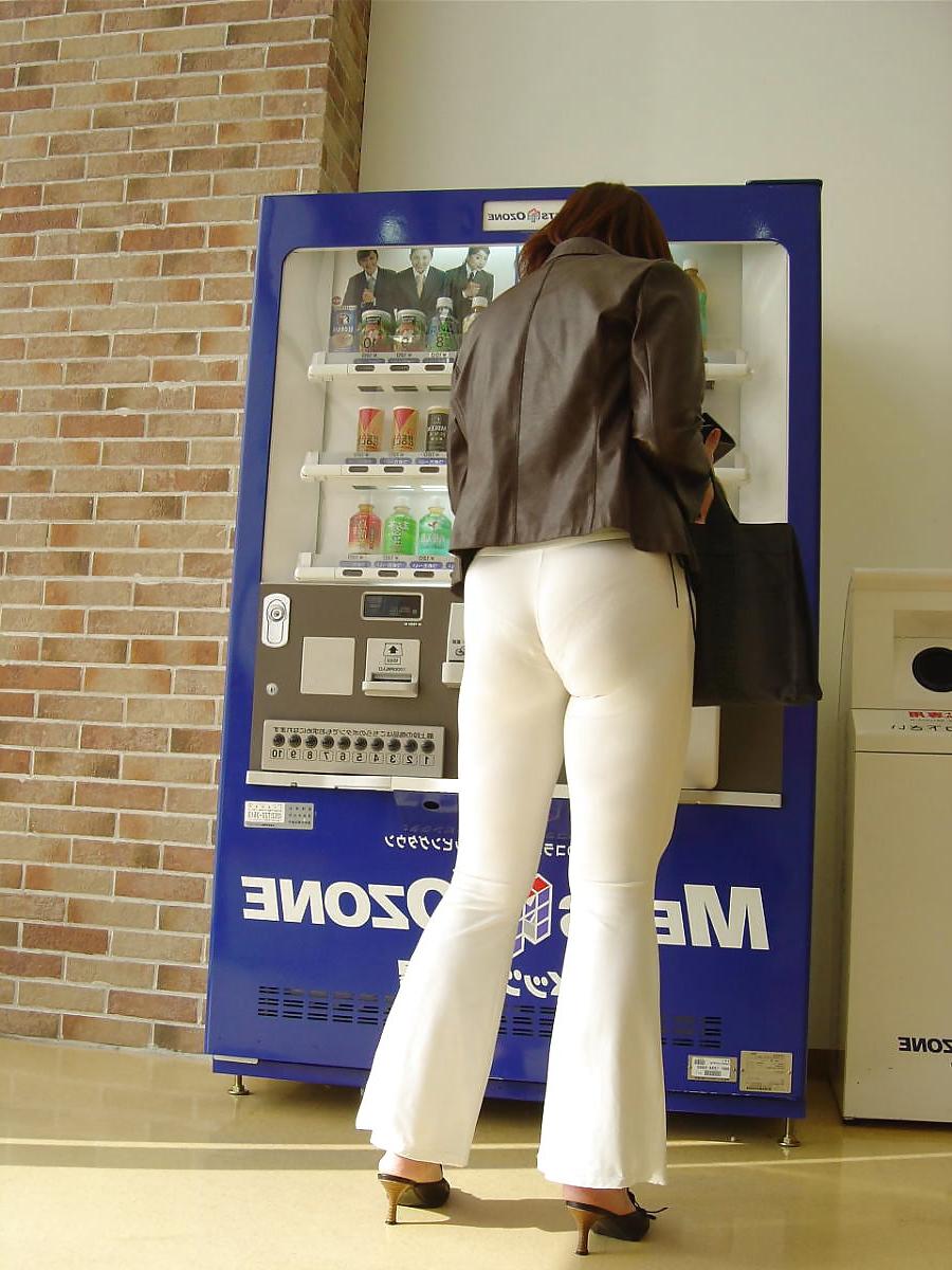 25P Asian in tight pants and pantys