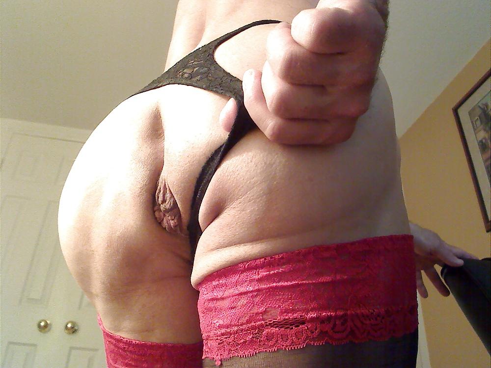 23P Stockings and Black Lace G-String