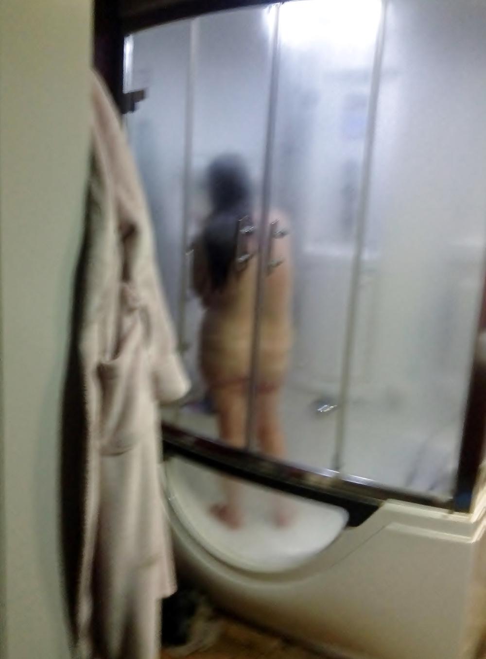 19P Pics of my sexy beautiful wife in hot tub and shower