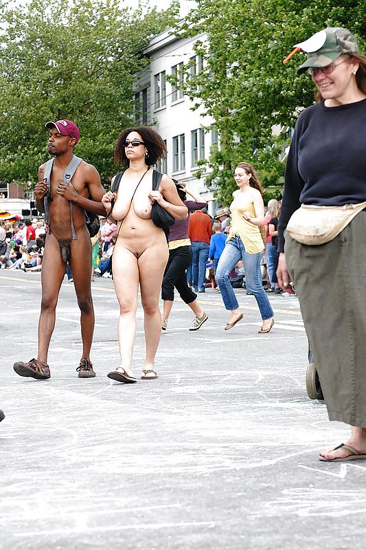 5P Nude Black Couple At Fremont Solstice Parade