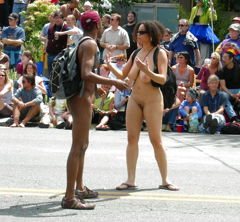 5P Nude Black Couple At Fremont Solstice Parade
