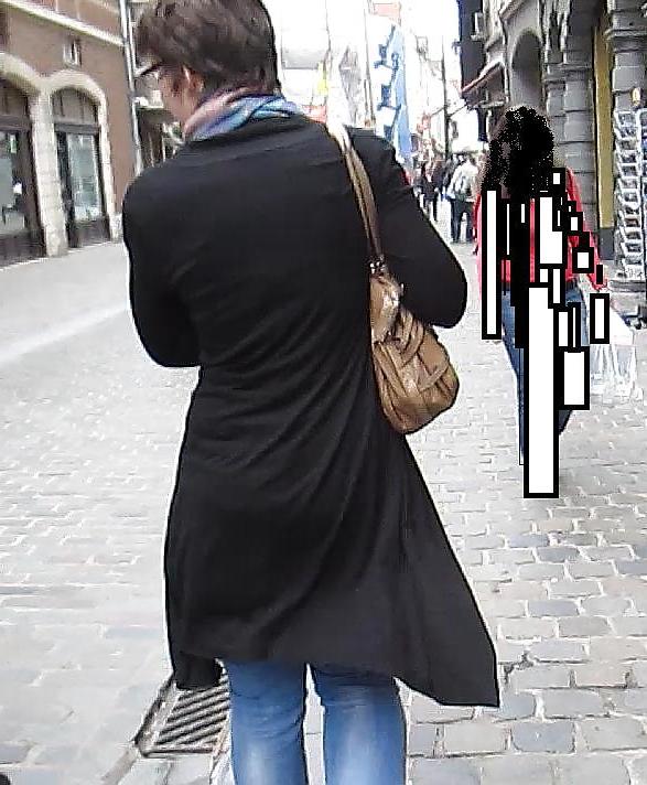 22P Nerdy Chick Rear View