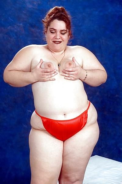 16P Very sexy mature chubby red panties