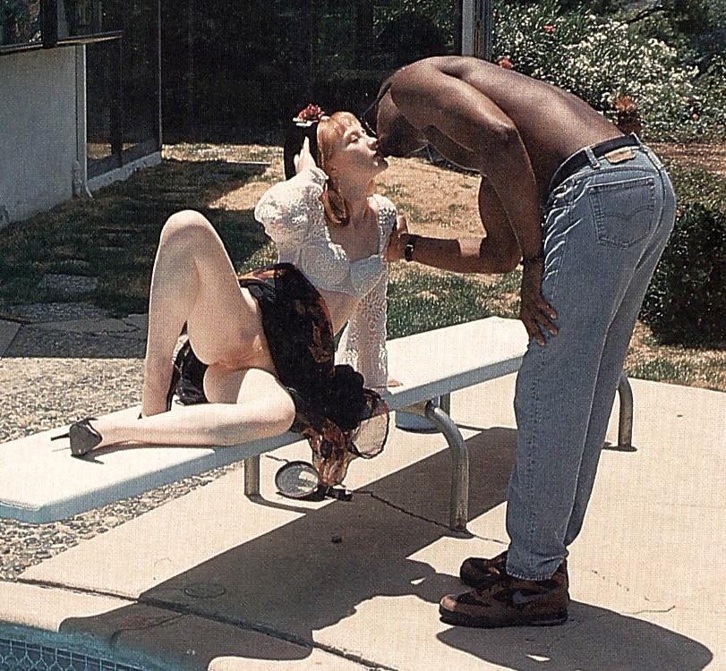 25P Vintage pornstar Flame enjoying some dark meat