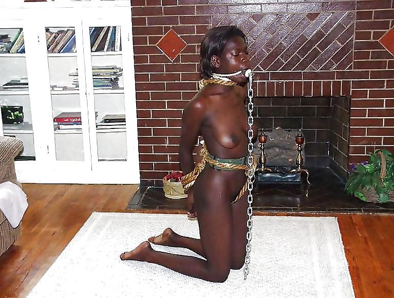 22P Chocolate Tied - Black Bondage 1