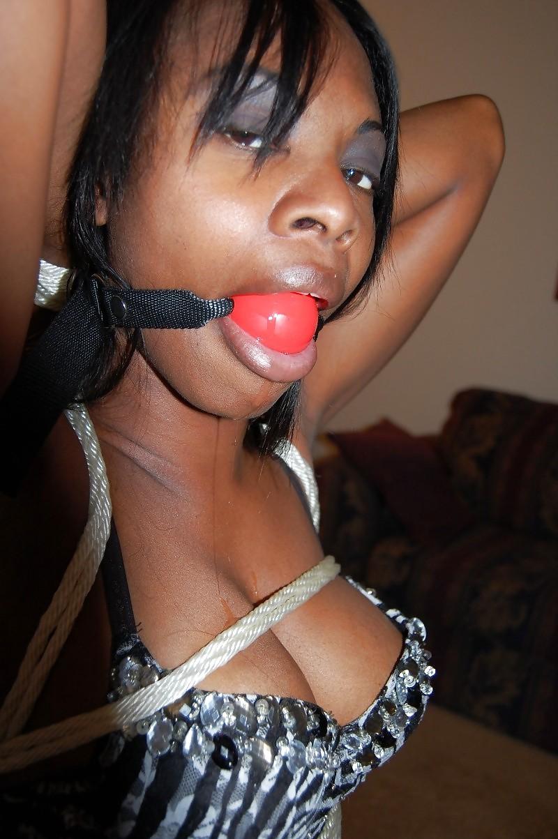 22P Chocolate Tied - Black Bondage 1