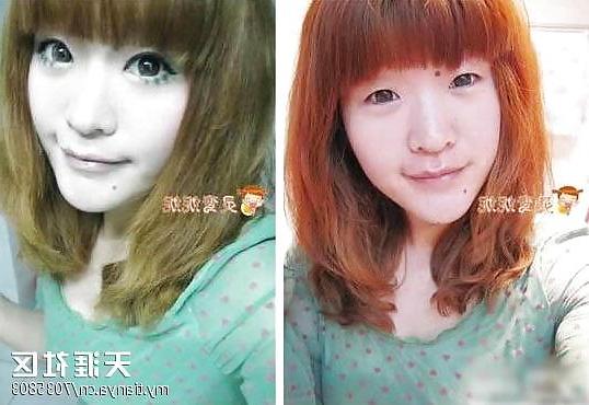 19P Asian girls before & after makeup