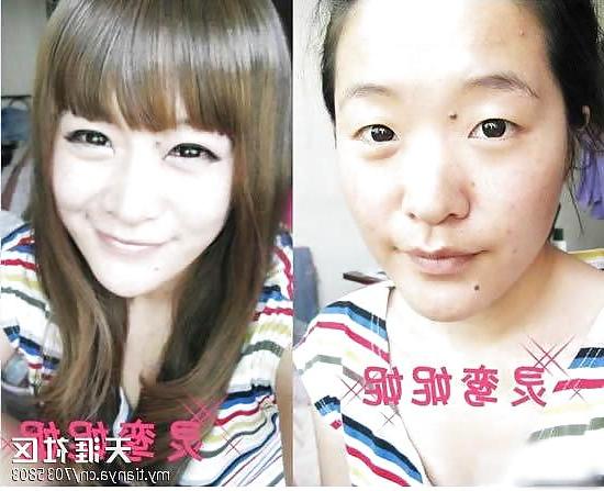 19P Asian girls before & after makeup