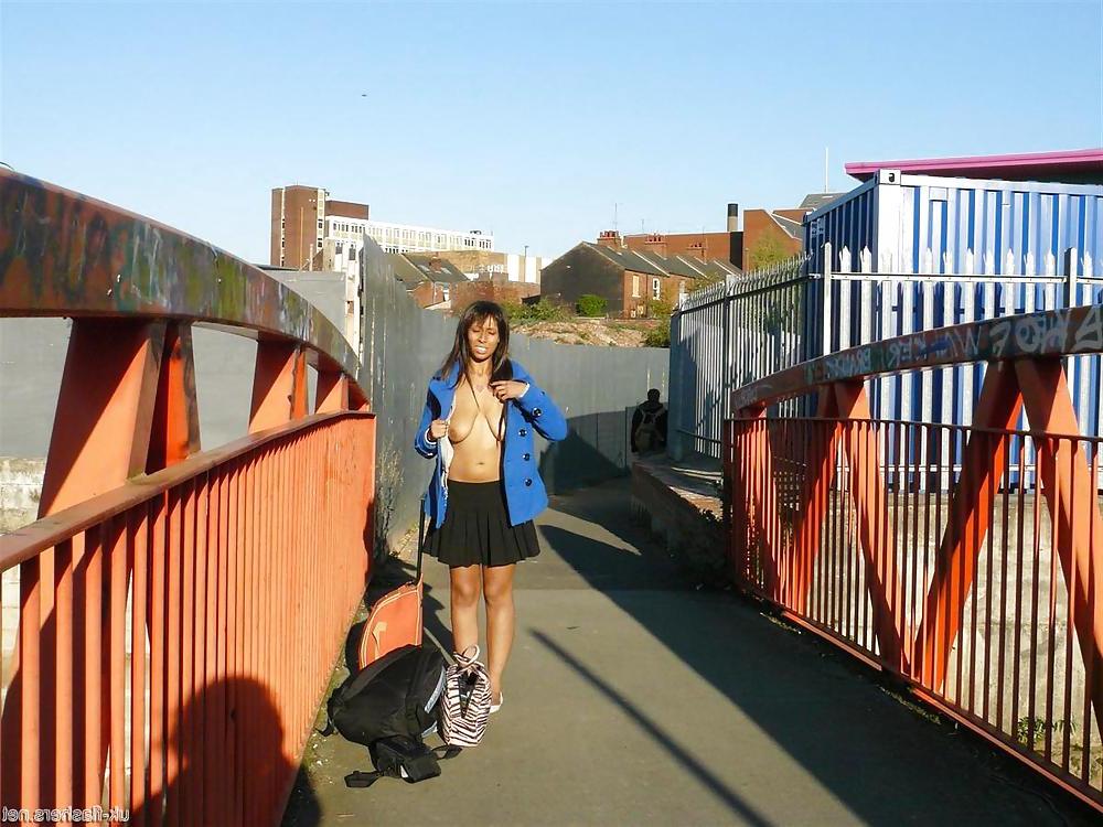 9P Black teen Candys public nudity and flashing ebony babes