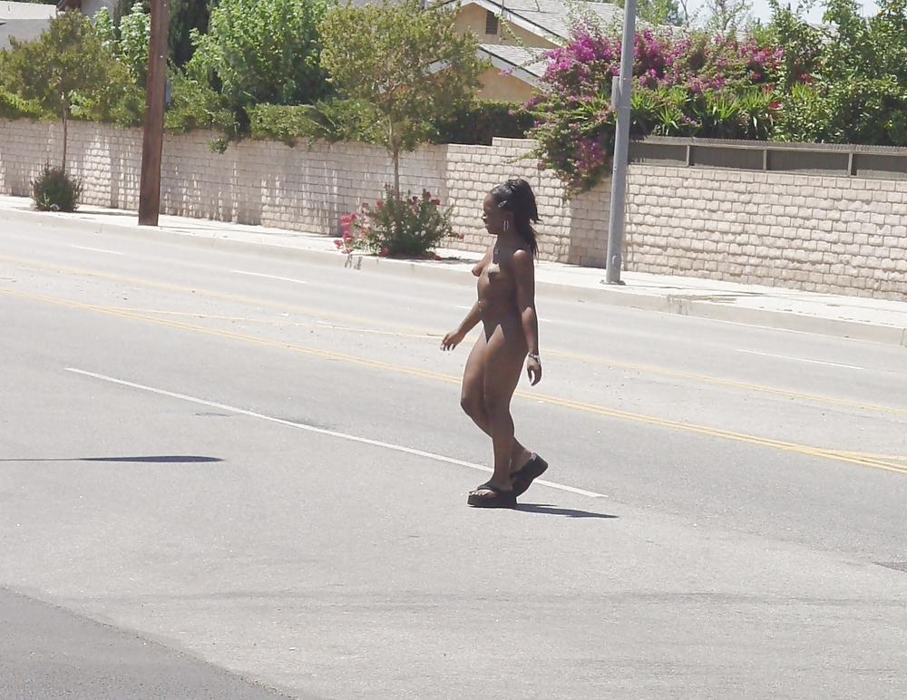 25P Black Woman Nude in Public