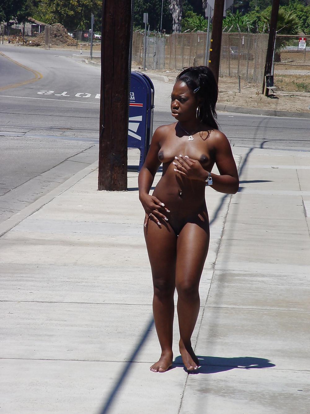 25P Black Woman Nude in Public