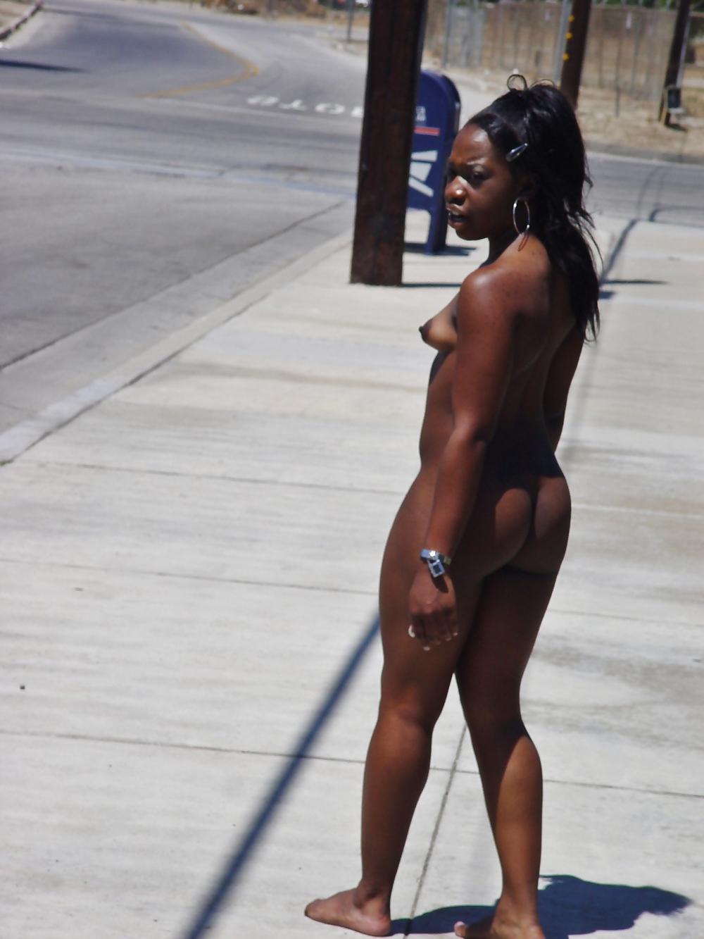 25P Black Woman Nude in Public