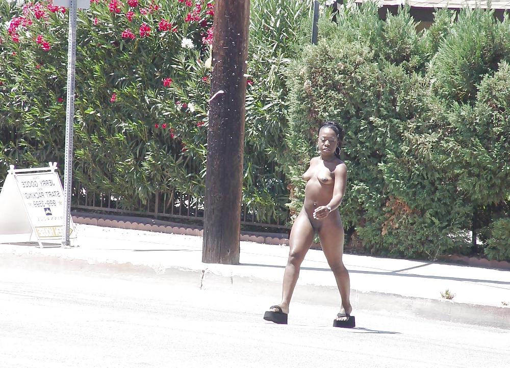 25P Black Woman Nude in Public