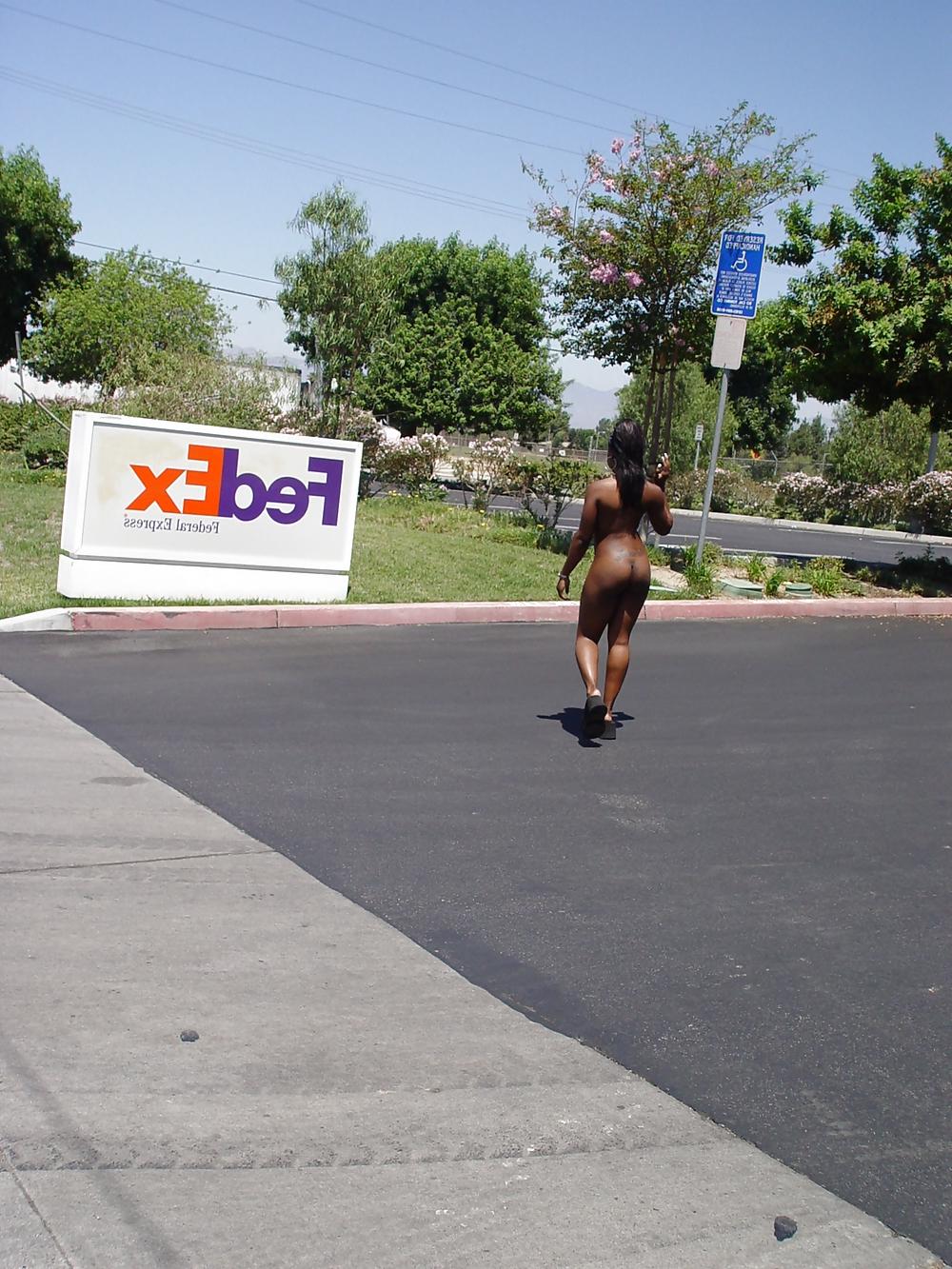 25P Black Woman Nude in Public