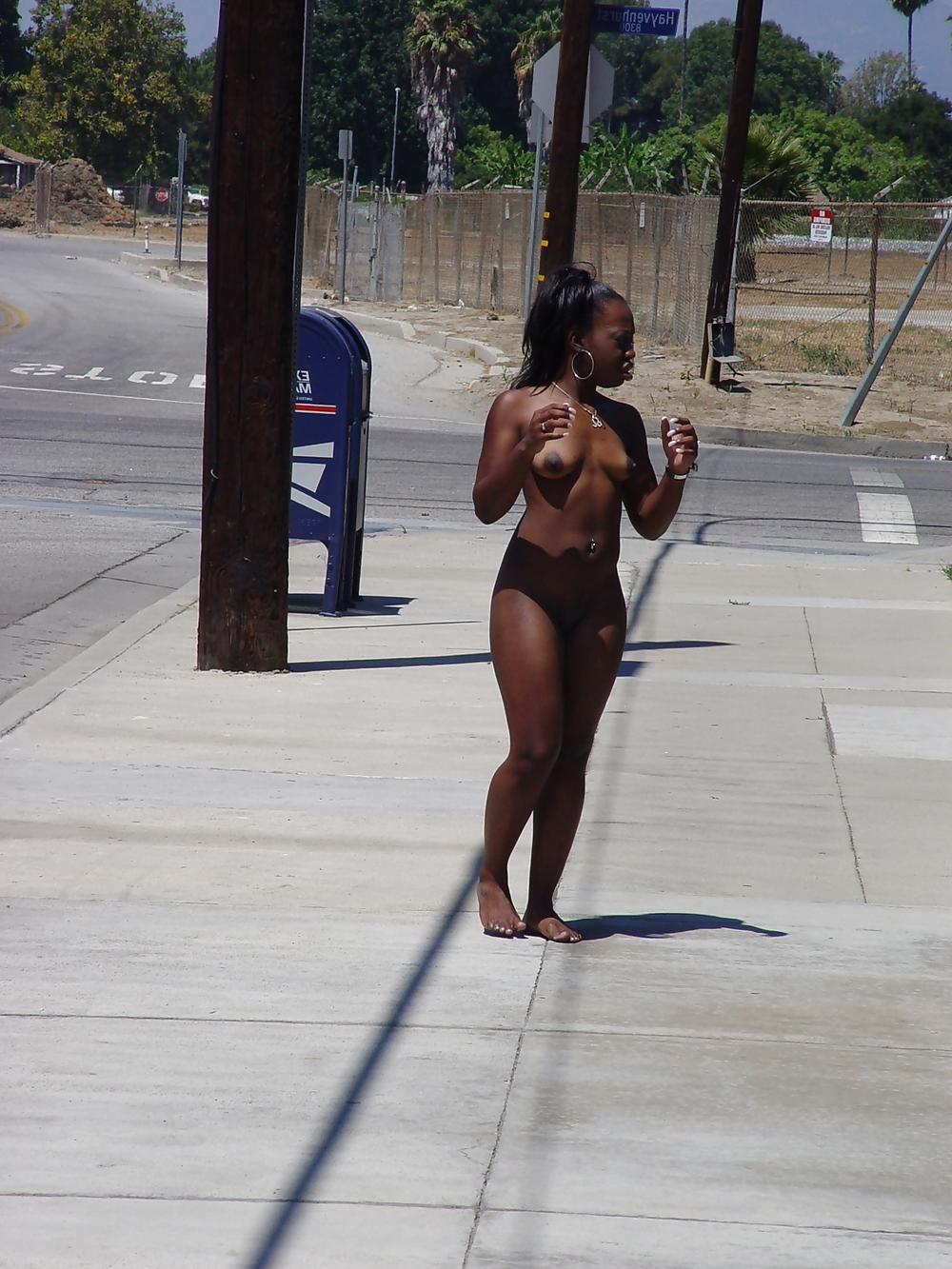 25P Black Woman Nude in Public