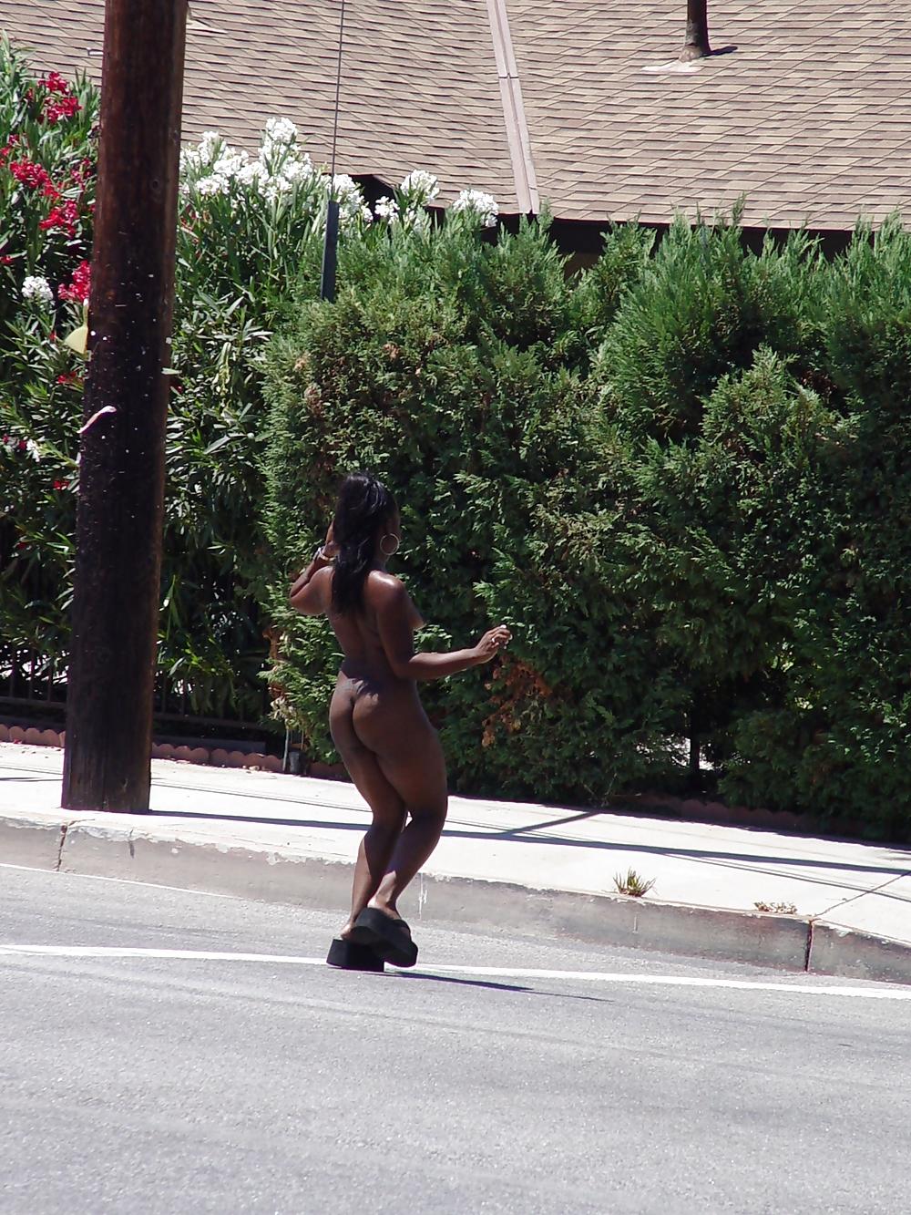 25P Black Woman Nude in Public