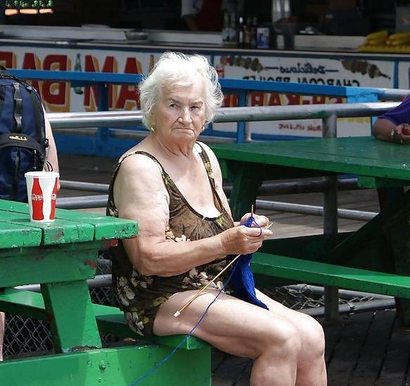 25P Grandma upskirt