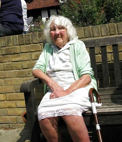 25P Grandma upskirt