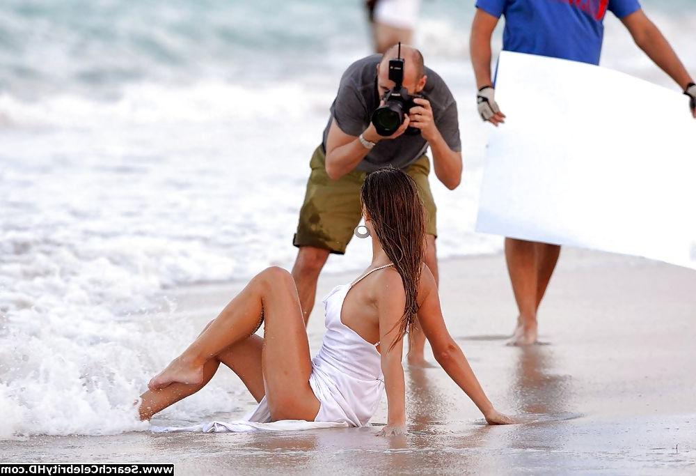 25P Nina Agdal Nipple Slipping Photoshoot In Miami