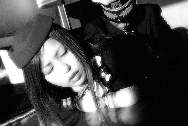 10P Black and white asian bdsm