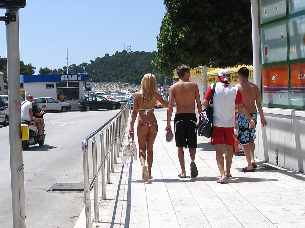 15P Thong bikinis in public
