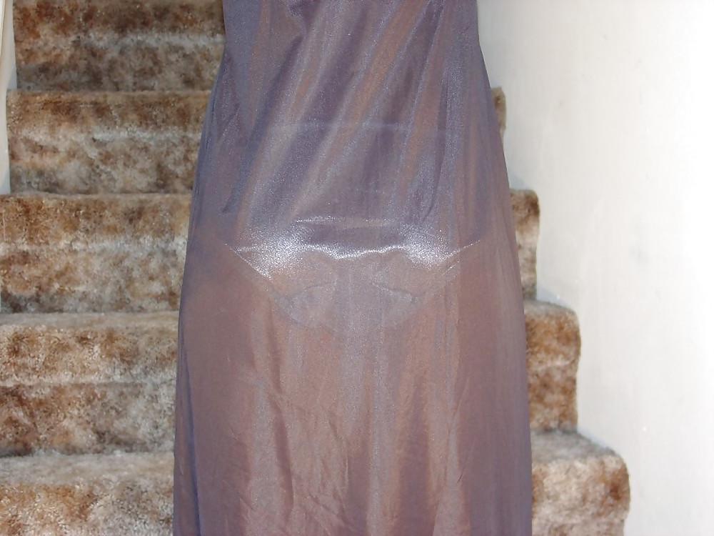 25P Teen In Black Satin Slip