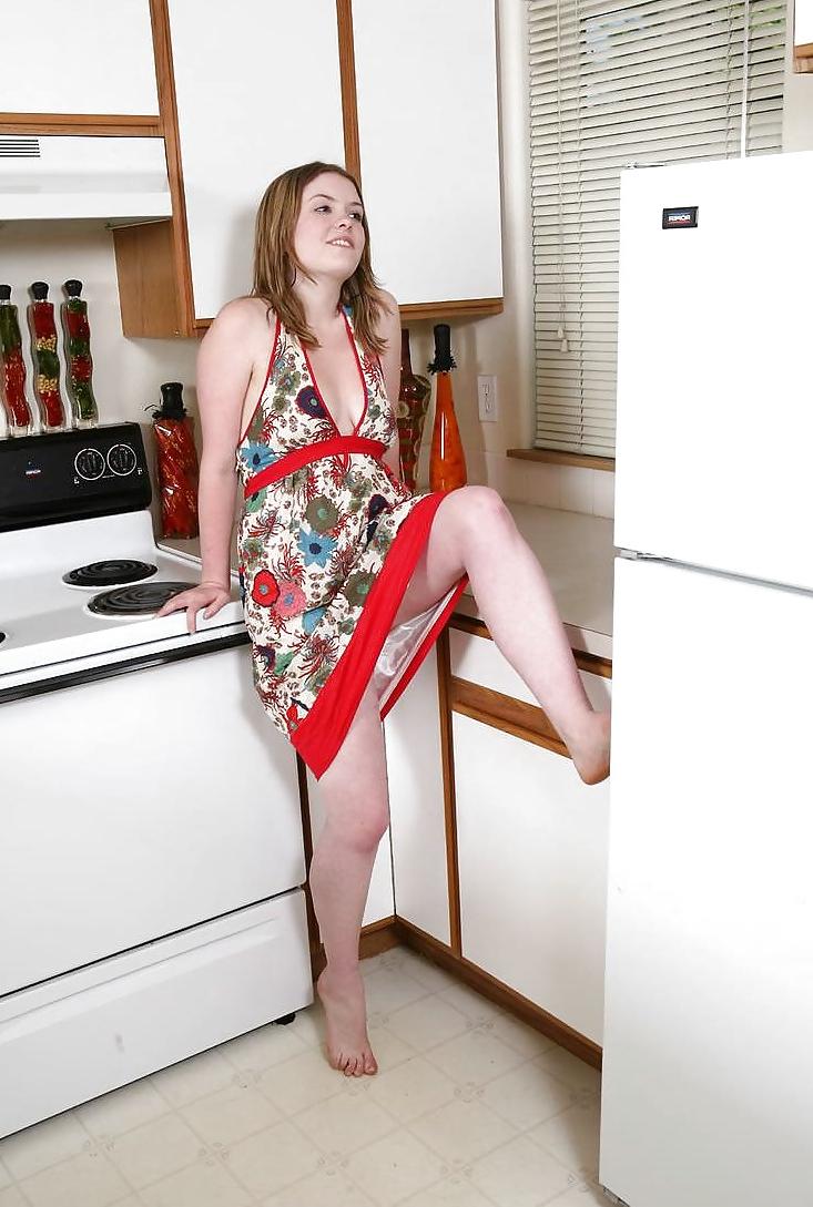 16P Hairy redhead in the kitchen