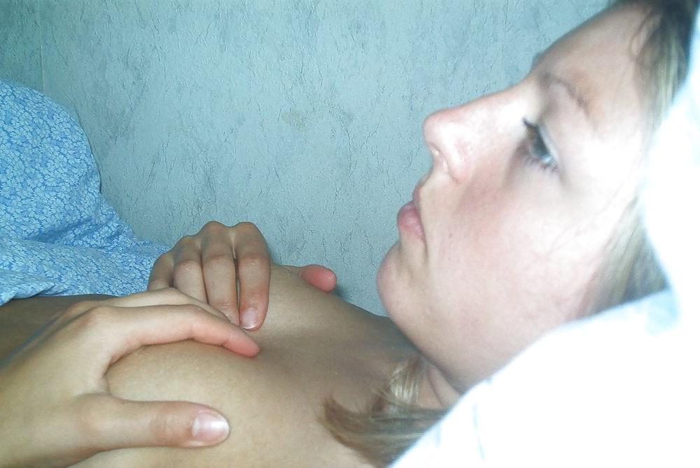 25P Gorgeous Blonde Shows Off In Front Of Her Husband