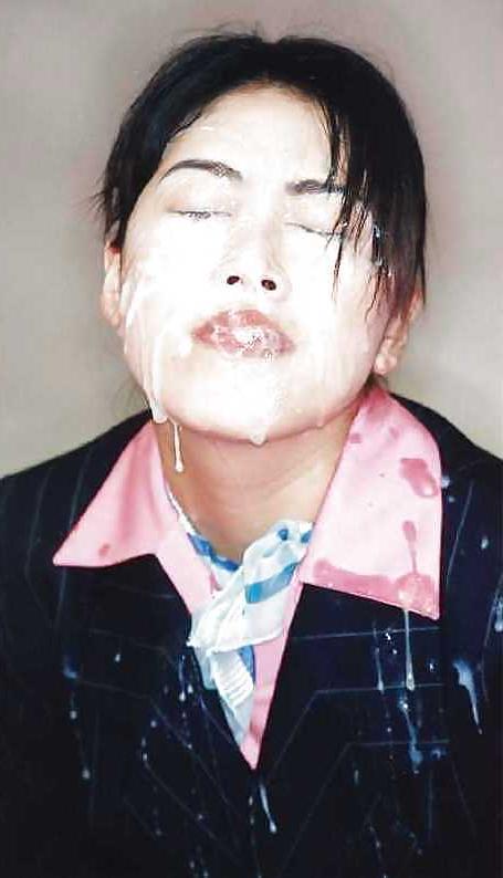 25P Messy Cumshots On Asian Girls' Faces & Clothes