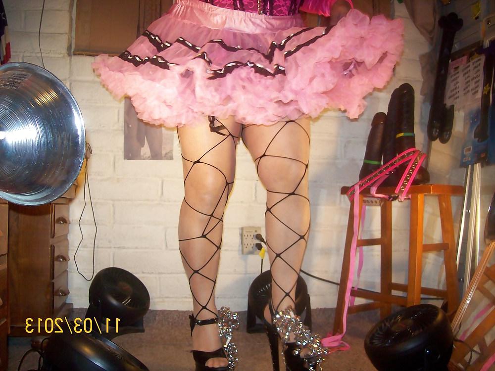 20P Tgirl BBC slut teases BBCs in her showgirl dancing outfit
