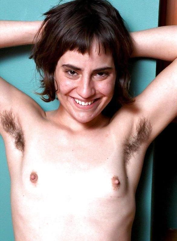 21P Rebecca, black hair, small tits and hairy armpits