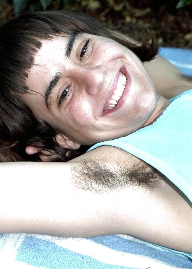 21P Rebecca, black hair, small tits and hairy armpits