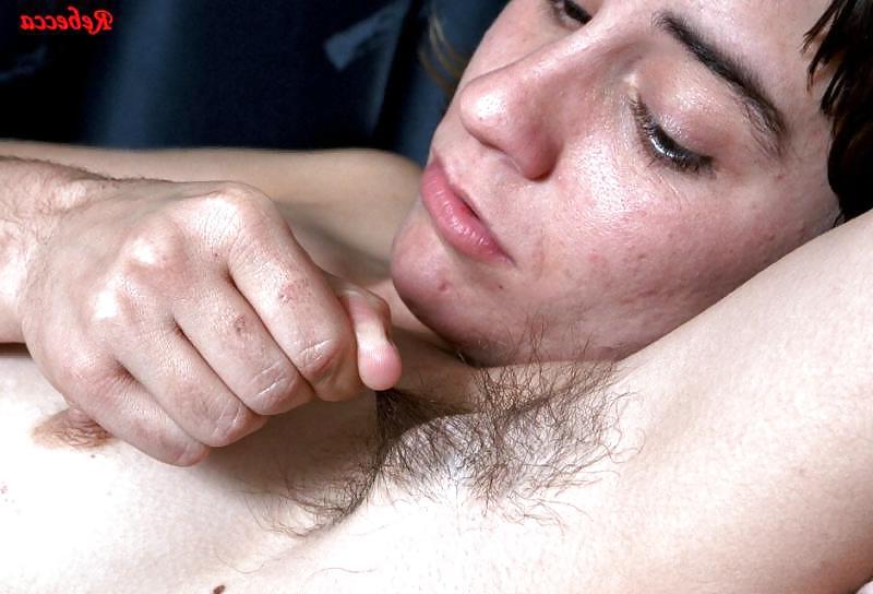 21P Rebecca, black hair, small tits and hairy armpits