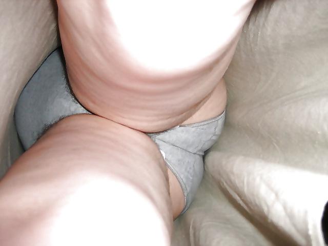 25P Hairy Panties Fat BBW Pube Mounds close-up